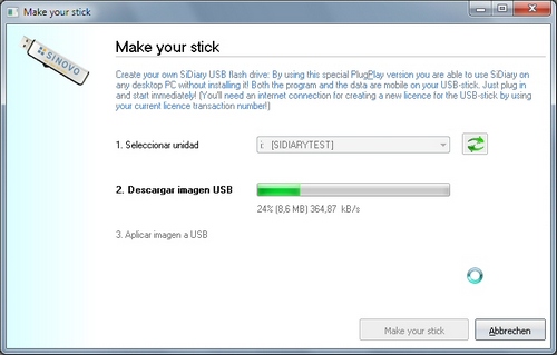 SiDiary on USB-Stick