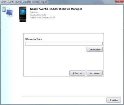 Datenbernahme vom Sanofi Aventis iBGStar ins Diabetes-Tagebuch